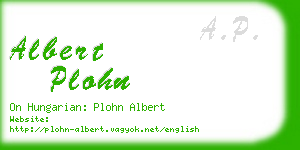 albert plohn business card